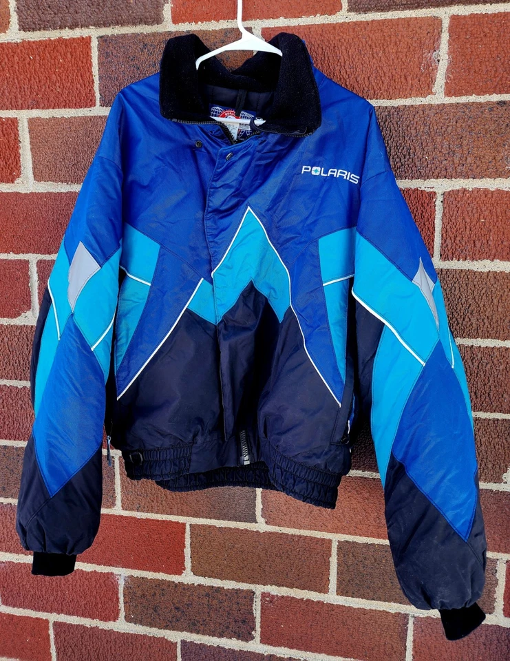 Polaris Snowmobile bomber Jacket blue black Men’s 2XL Nice cold weather usa - Image 2 of 4