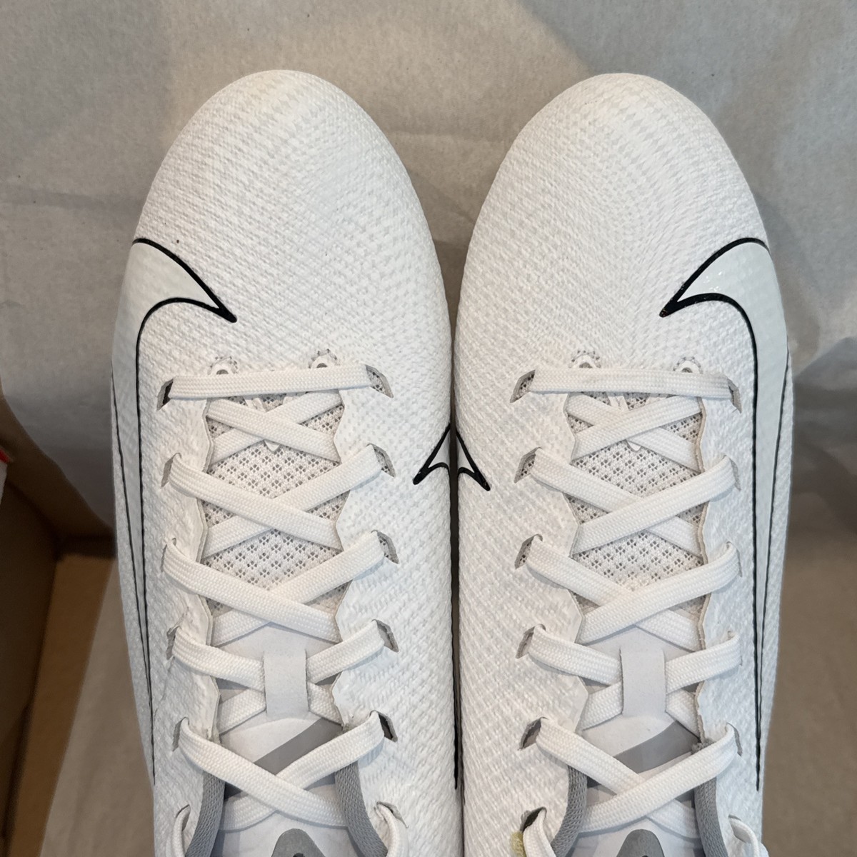 Nike Vapor‎ Edge Team Football Cleats White Gray Size 10 