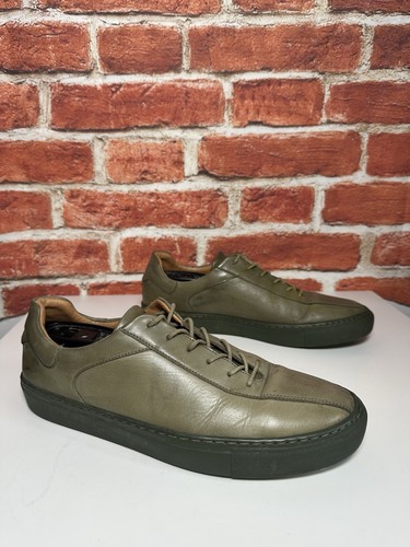 Ted Baker Herren Sneaker Grün Sontim Echtleder Größe UK 8 EU 42 Schnürer
