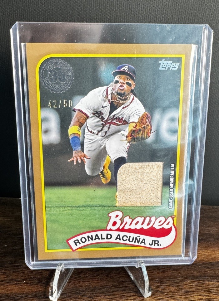 2024 Topps Update Ronald Acuna Jr.  1989 35th Anniversary GU-Bat Relic Gold /50