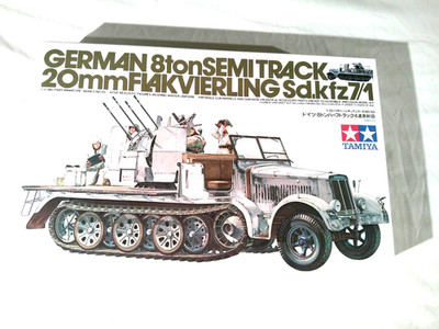 1/35 Tamiya German 8ton Semi Track 20mm Flakvierling Sd Kfz 7/1 w/ 5 Crew #35050