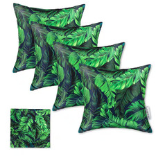 17 In.X 17 In. Tropical Green Throw Pillow Covers Set of 4 