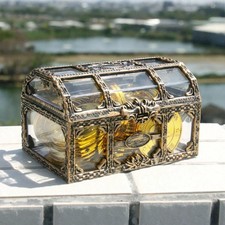 Pirate Treasure Chest Storage Box for Coins Jewelry Vintage Retro Antique CaseVi