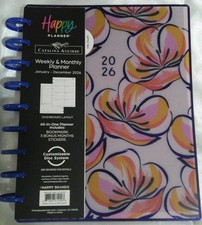 2026 Happy Planner Monthly/Weekly Classic Disc Bound Planner, Pink Flower Burst