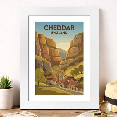 Cheddar, England Reise Poster Giclée Kunstdruck 483-1