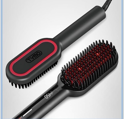 TYMO Ionic Plus Hair Straightening Brush Dual Voltage 16 Temps Straightener