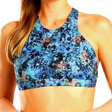 TYR BOTANIC KIRA Medium Support Sports Bra Swim Top - Black Multi  Small 4/6 $45