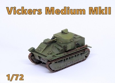 PRO BUILT 1/72 Vickers Medium MkII - ready model -NEW!!!