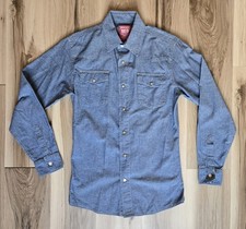Wrangler Red Classic Standard Fit Western Shirt Sz Small/blue/pockets/ Mens