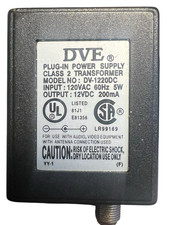 DVE DV-1220R AC Adapter 120VAC Power Supply