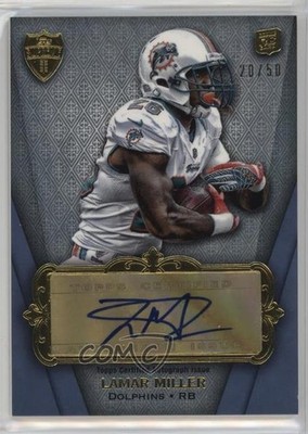 2012 Topps Supreme Rookie Blue 20/50 Lamar Miller #SRA-LM Auto RC k4s