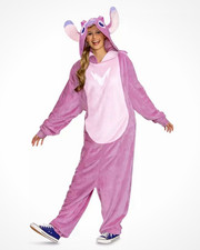DreamUSA Disney Lilo  Stitch  Angel  Purple/Pink Hooded One-Piece Costume XXL