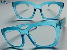 Oversize Classy Vintage Retro READING EYE GLASSES READERS Large Blue Frame 1.75