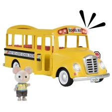 Honey Bee Acres Yellow Sunshine School Bus with Lights & Sounds, Doll Included