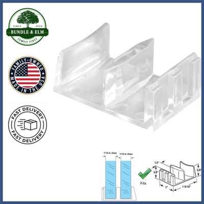 Shower Door Bottom Guide Assembly, Clear Plastic for Sliding Tub Enclosures