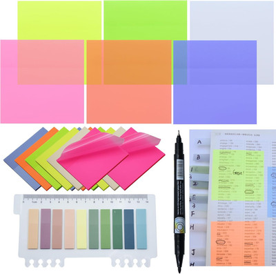 800Pcs Transparent Sticky Notes, 3''x3'' Clear Sticky Notes, Waterproof Translucen