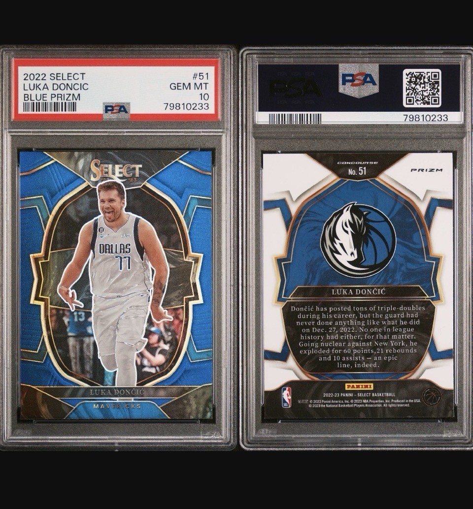 2022 POP 23⭐️LUKA DONCIC #51🏀PANINI SELECT BLUE PRIZM⭐️PSA 10⭐️DALLAS MAVS view 3
