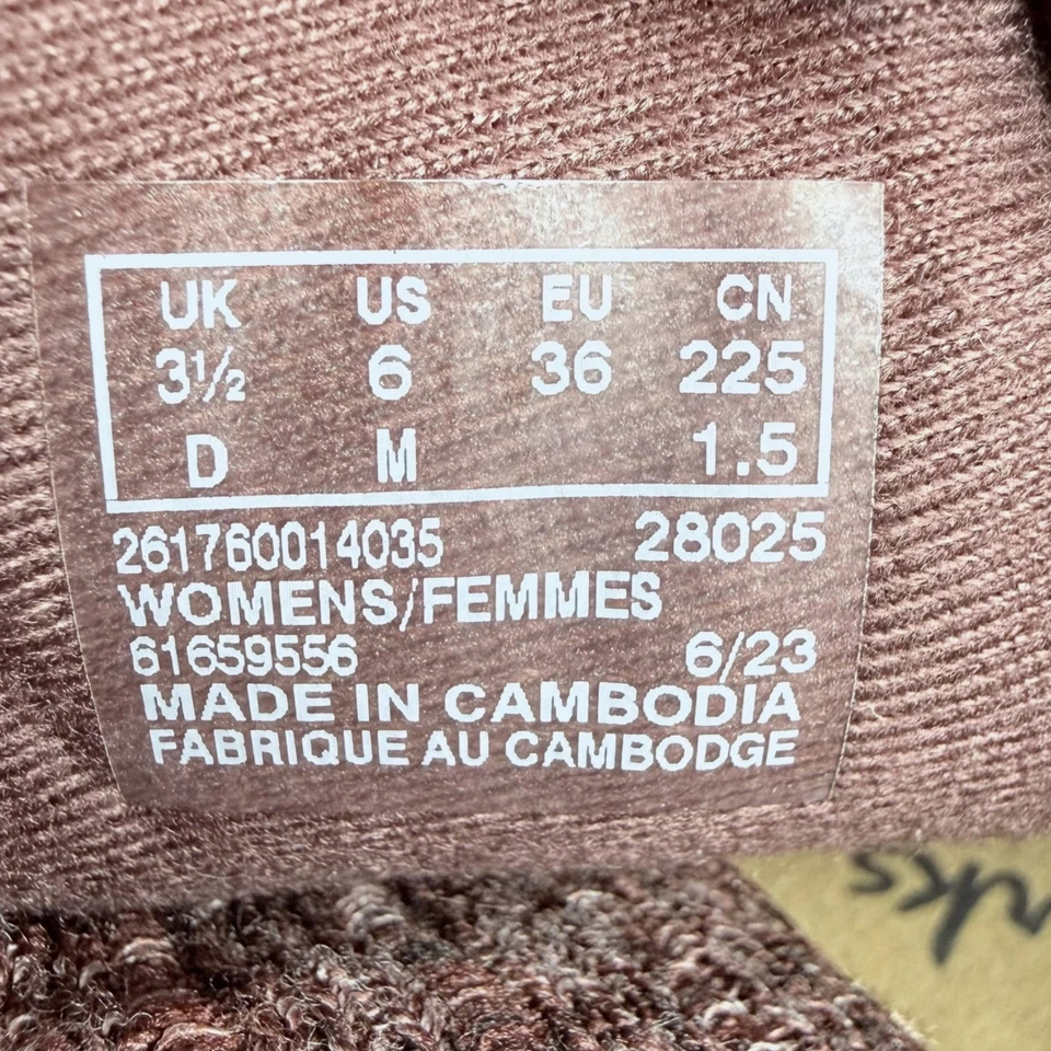 全新 Clarks Carleigh Jade 勃艮第磨砂皮革针织远足踝靴 美国 6M — 第 4/4 张图片