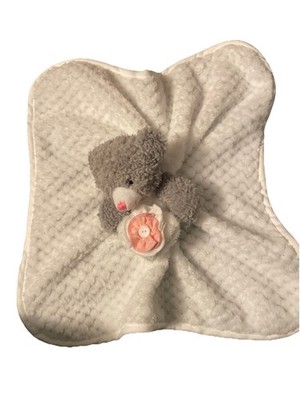 Gray Bear Lovey Rose Soft Unbranded Plush Security Soft White Sewn Eyes Baby