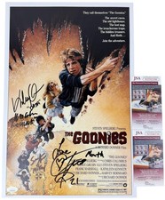 Sean Astin, Corey Feldman, Ke Huy Quan, & Jeff Cohen Cast X4 signed 12x18 Po