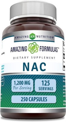 Amazing Formulas NAC (N-Acetyl Cysteine) 1200mgps 250 Capsules Supplement