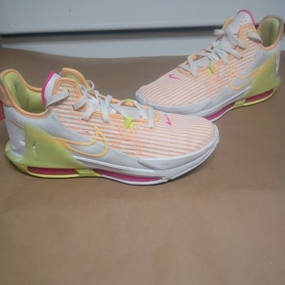 Nike LeBron Witness VI White Volt Lemon Twist Pink Blast CZ4052-101 U.S Men 12