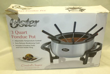 Oster 3-Quart Electric Fondue Pot Non-stick Complete FPSTFN7700 Used once skewer
