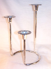 Kerzenhalter f&uuml;r 3 Kerzen, versilbert, H. 15, 20 u. 25 cm, TOP-Zustand