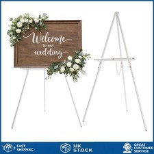 Sturdy Dual-Use Adjustable Wooden Display Easel for Wedding Signs White 160cm
