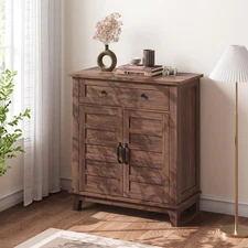 36" Farmhouse Storage Cabinet W/ Adjustable Shelves For Kitchen Home Living Room