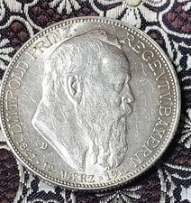 1911 Bavaria Zwei 2 Marks Nice AU Obverse Unc Reverse Condition 