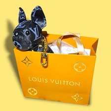 LVMonogram Women's PU Leather French Bulldog Keychain/Bag Charm Gift Bag