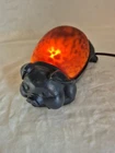 Vintage Pig Accent Lamp Tiffany Style Amber Color