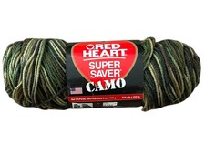 Red Heart Super Saver Camo Yarn 5 oz 244 yds Worsted 4 Acrylic Camouflage