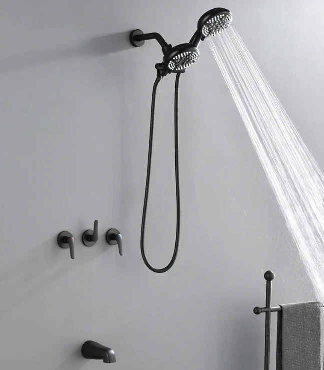Shamanda Wall Mount 4.7 Inch Rainfall Dual Shower Head System