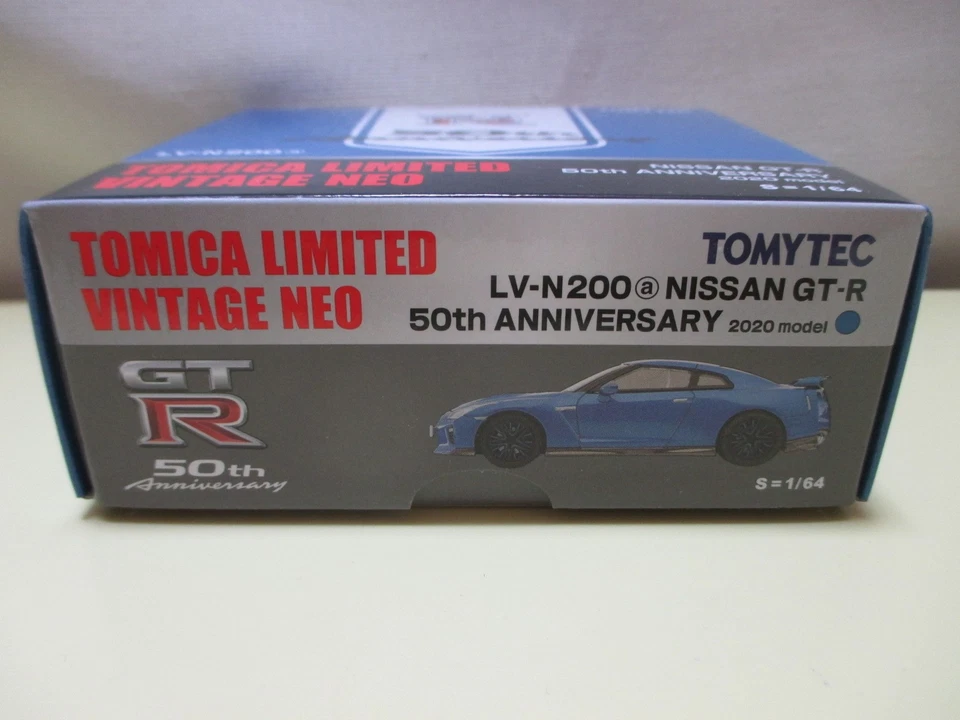 Tomica Limited Vintage Neo LV-N200a 1/64 Nissan GT-R 50th Anniversary Blue - Image 2 of 2