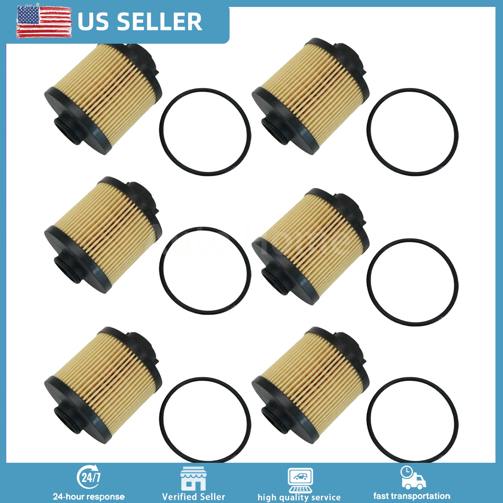 6Pcs Oil Filter Fits Lamborghini Gallardo 2004-2008 07L115561C USA