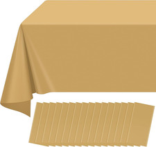 16 Pack Gold Plastic Tablecloth for Rectangle Tables, Premium Decorative Gold Di