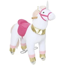 Ride on Horse, 29.5 Inch Height Plush Riding Unicorn for Kids 3-5 Years