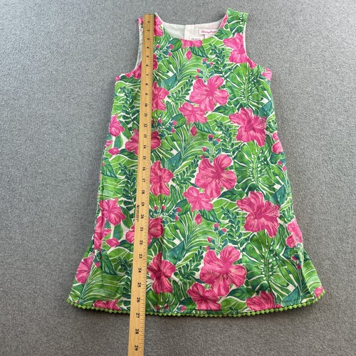 Tommy Bahama Dress Girls 10 Green Pink Floral Sleeveless Lined Summer Vacation - Picture 3 of 11