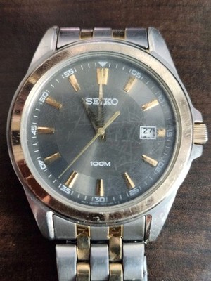 Seiko SGEG90 Men's Watch 42mm Two-tone Steel Bracelet Japanese Quartz Wristwatch