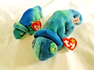 rainbow iguana beanie baby