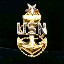 Vtg USN Chief Petty Officer Anchor 1.5in Vanguard Pin in Excellent condition