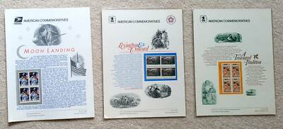 USPS ~ 3 Different Commemorative Stamp Panels ~ SC # s 1563, 1580, 2841