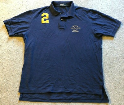Vintage POLO Ralph Lauren RLPC Established 1967 Polo Shirt Blue Men's XL | eBay