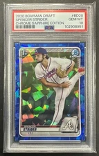 Spencer Strider 2020 Bowman Draft Chrome Sapphire #BD-20 PSA 10 - Braves