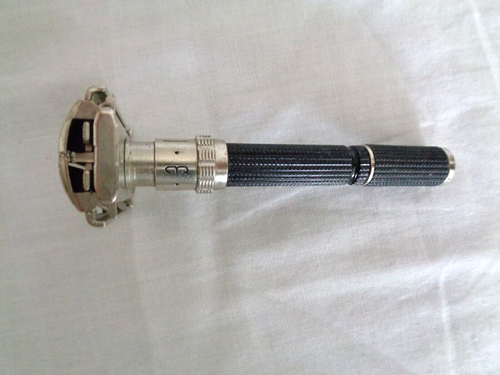 Gillette Vtg. Black Adjustable Safety Razor, Double Edge Shaver w/blades (#6292) - Foto 3 di 17