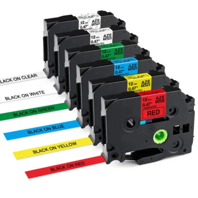 GREATEAM 6 Tape Cassette 12mm für Brother TZe-231 TZe-131 TZe-431 TZe-531 TZe-631 TZe-731