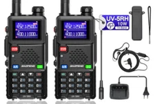 2PCS BAOFENG UV-5RH 10W TRUE TRI BAND COPY FREQUENCY HAM RADIO WALKIE TALKIE KIT