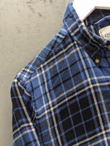 Chaps Flannel Shirt Men's Size Medium Long Sleeve Cotton Plaid Lumberjack - Picture 6 of 11